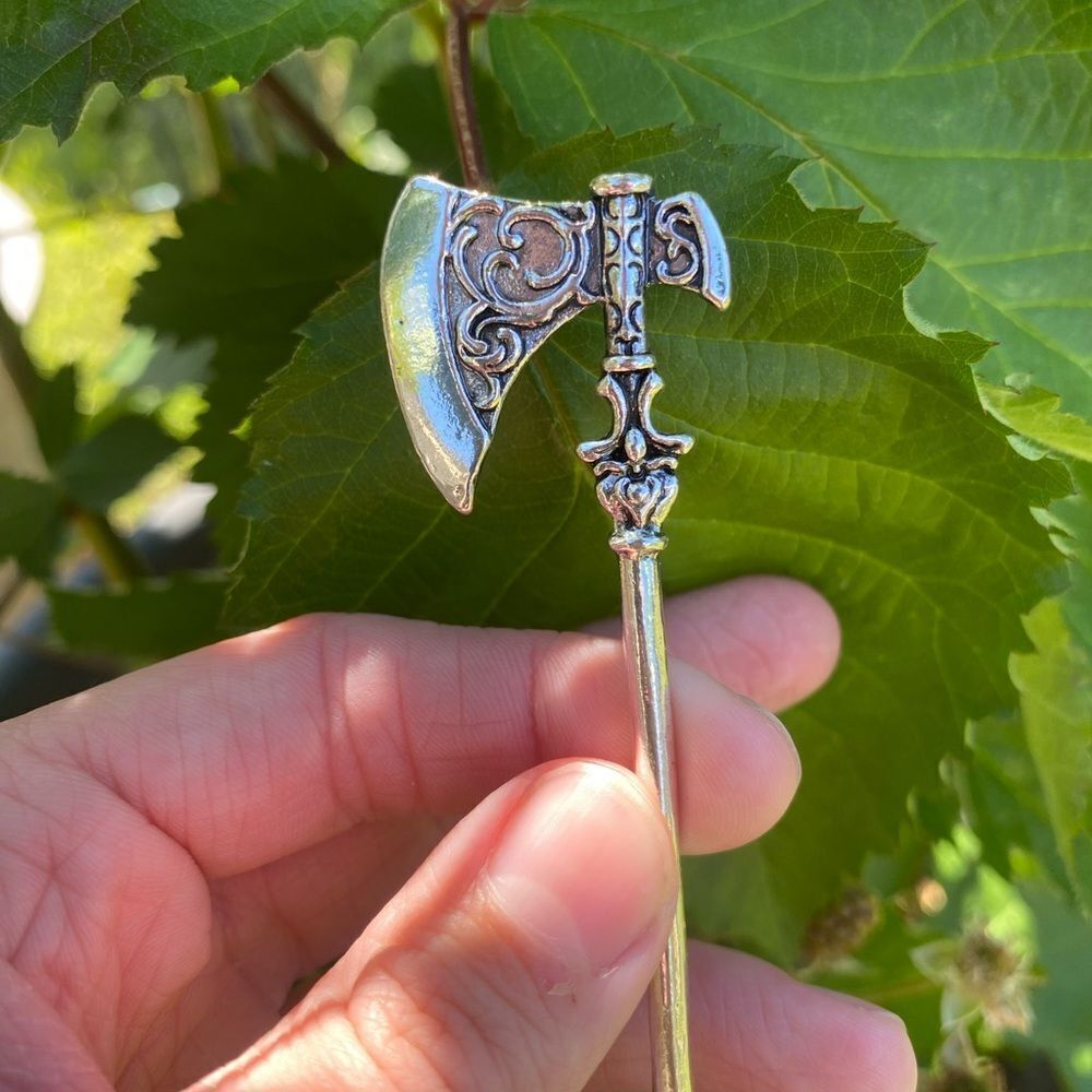 Vintage inspired Viking Ace Hair Accessory Ornate Silver Tone Decorative New - Picture 4 of 5